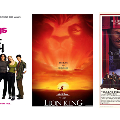 10 Things I Hate About You, The Lion King, Theatre of Blood.