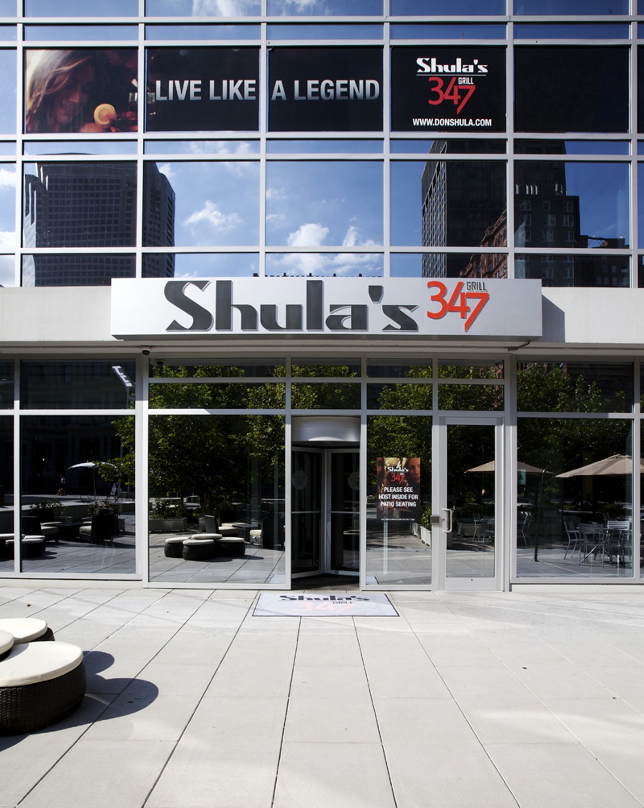 Shula's 347 as seen from the plaza entrance on the ground floor of Roberts Tower. The restaurant opened it's doors May1st of this year.