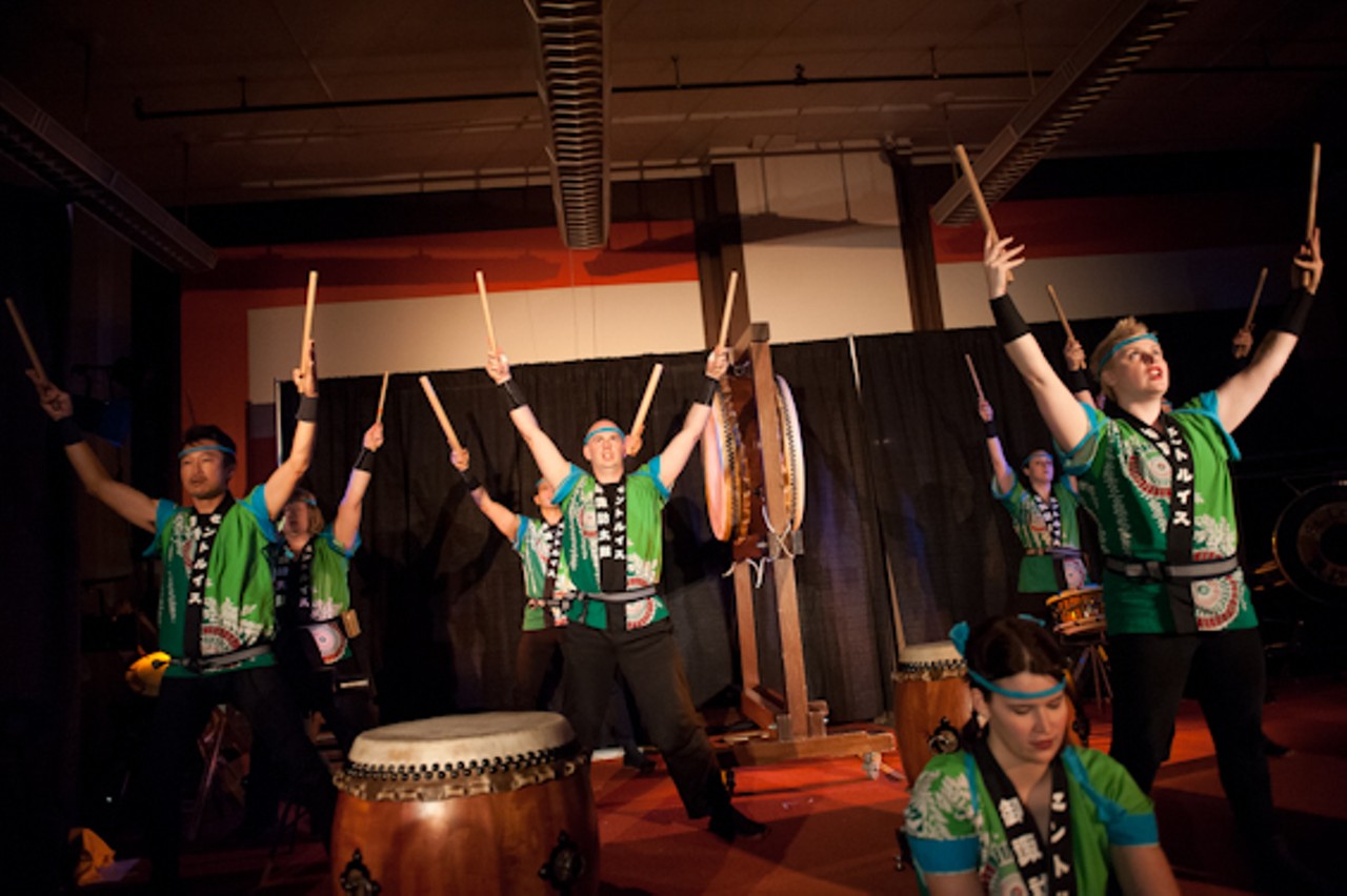 Scenes from St. Louis Osuwa Taiko's performance at the Nash Motor Company