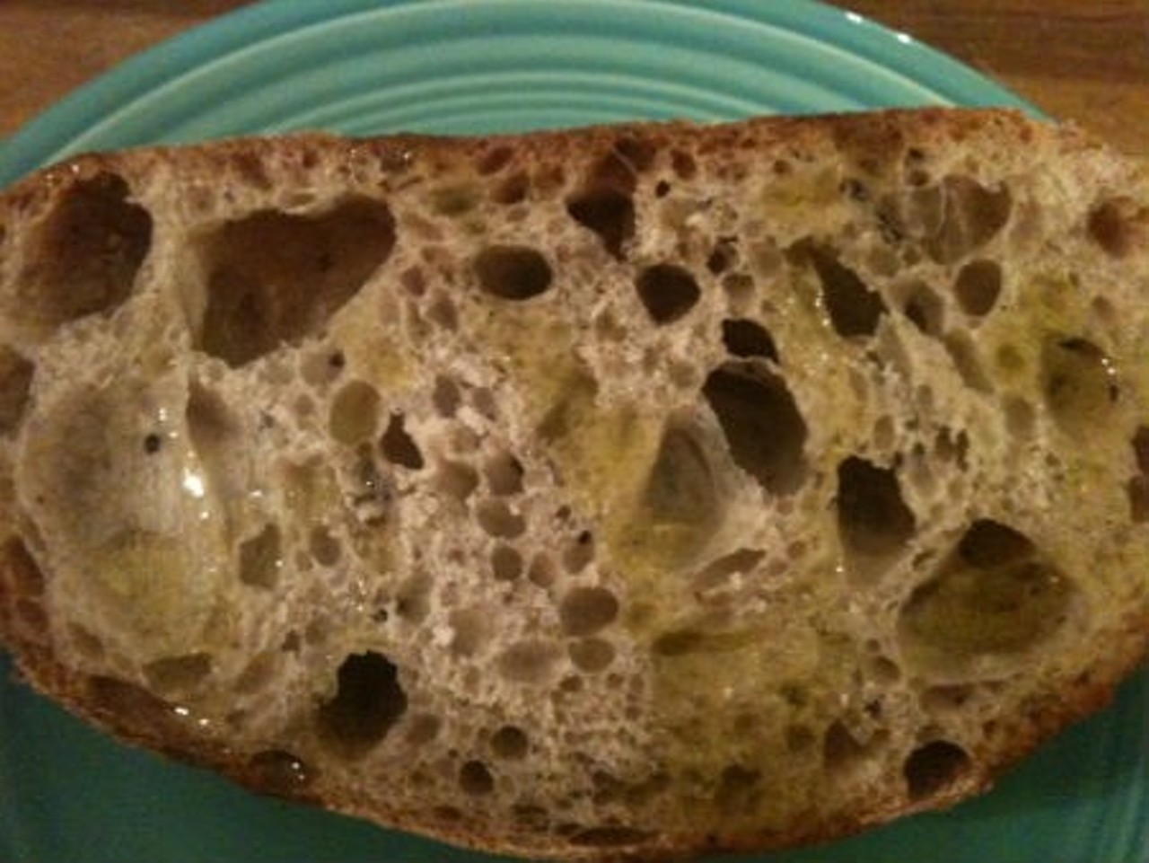 This picture-prefect crumb is a slice of olive bread from Companion. Photo by Robin Wheeler.