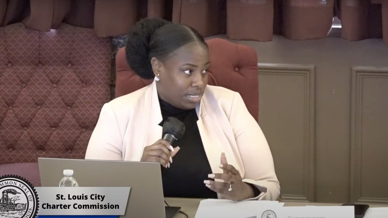 Jazzmine Nolan-Echols in a screen grab from Charter Commission's April 1 meeting.
