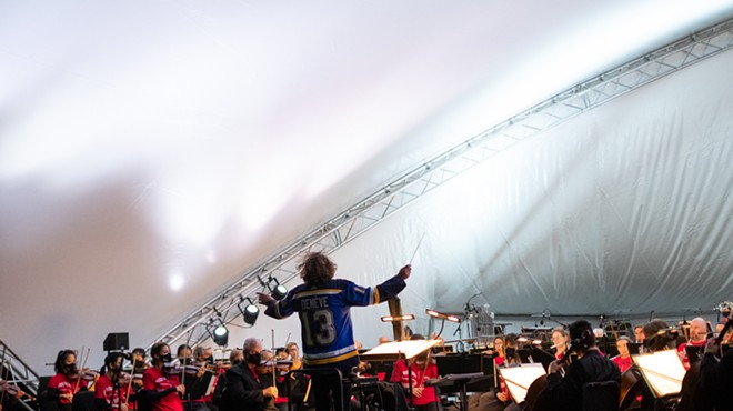 The St. Louis Symphony Orchestra performs at Art Hill.