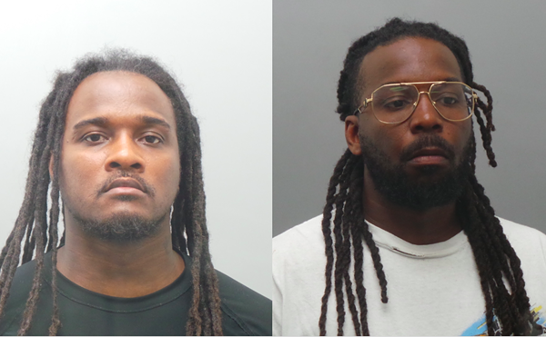 Booking photo of Makez Kimble, left, and Charles Staples.