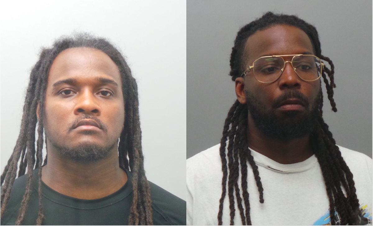 Booking photo of Makez Kimble, left, and Charles Staples.