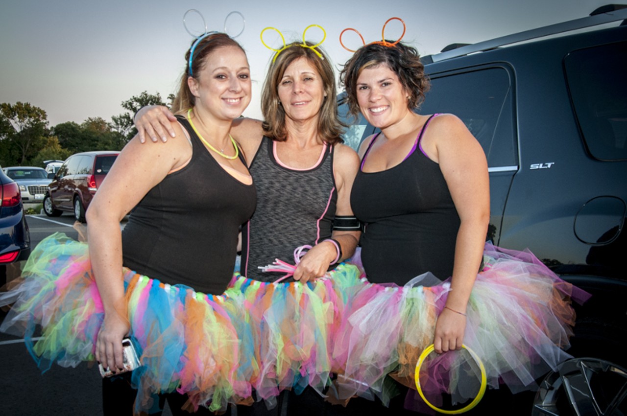 Andrea Yochum, Kelly Kennedy, Anna DiCarlo came out in glow ears and tutus to get iridescent with it.