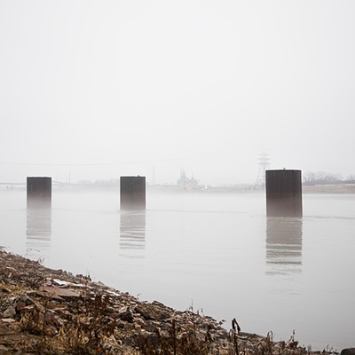 Fog covers the Mississippi River north of the Eads Bridge on Thursday, Jan. 25, 2024, in St. Louis.