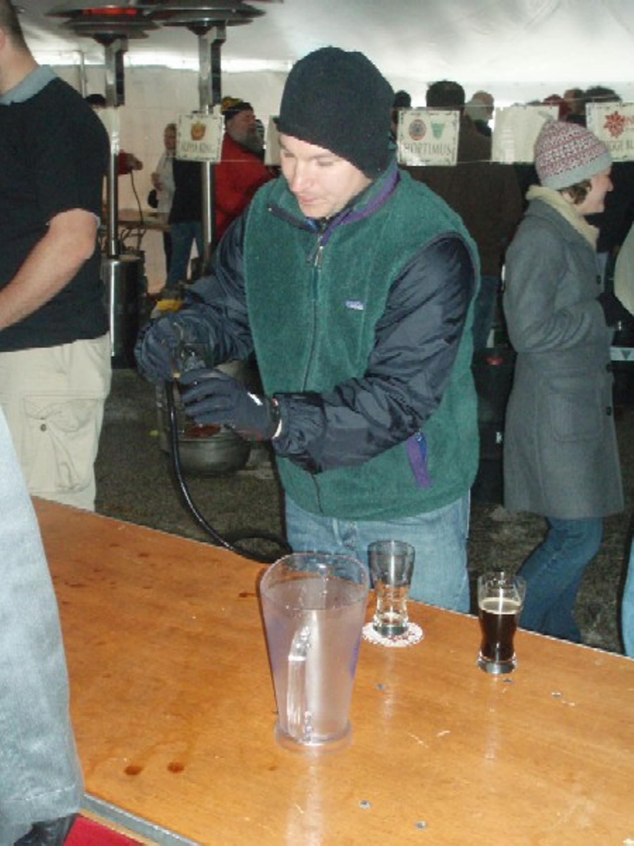 More than twelve varieties of beer were available under the tents, including the raspberry ale.