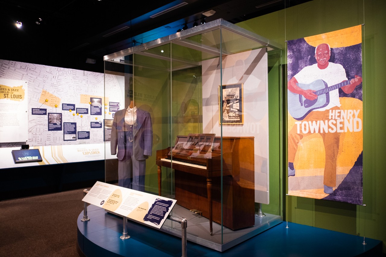 The piano of blues musician Henry Townsend is also on display in the exhibit.