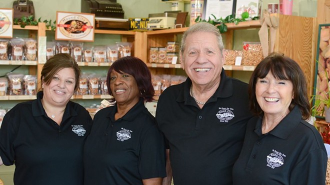 Byron Smyrniotis (third from left) with his crew at Mound City Shelled Nut Company.