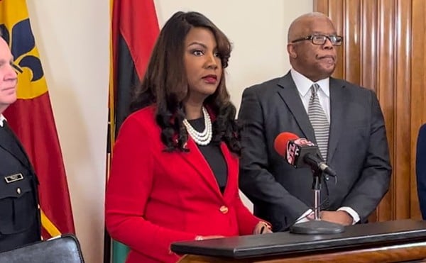 Mayor Tishaura Jones speaking at a press conference March 27.