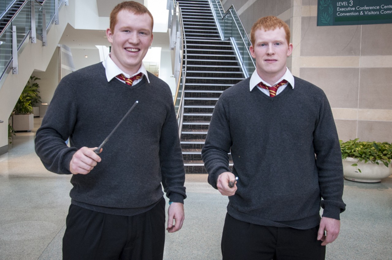 Airic and Austin Rossiter as Fred and George Weasley from Harry Potter.