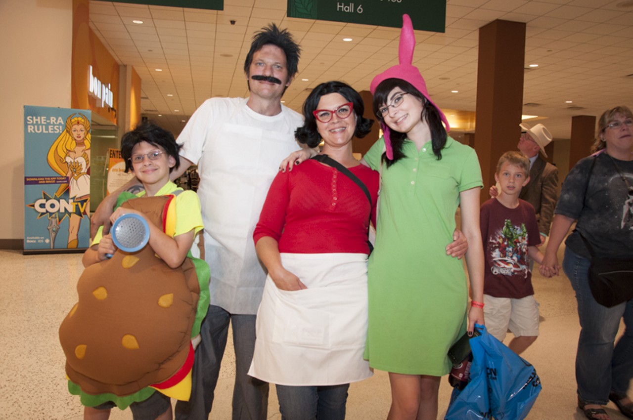 Luke Naeger, Dave Naeger, Mary Fenner and Draven Steinbecker as the cast of Bob's Burgers.