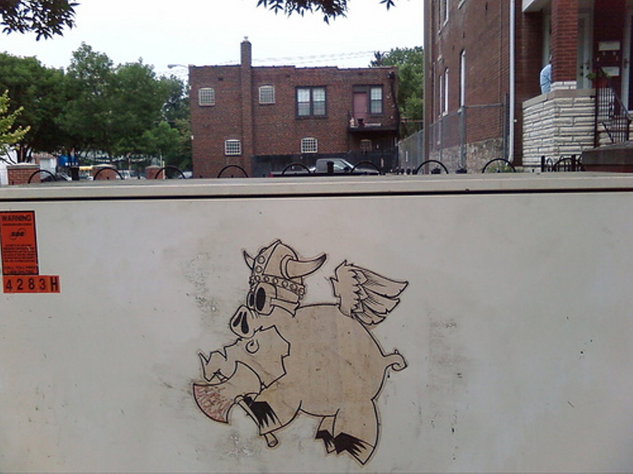 A "flying viking pig" by Oheck! Read State of Street Art: Vandalism or legit, it's not going away by Keegan Hamilton.