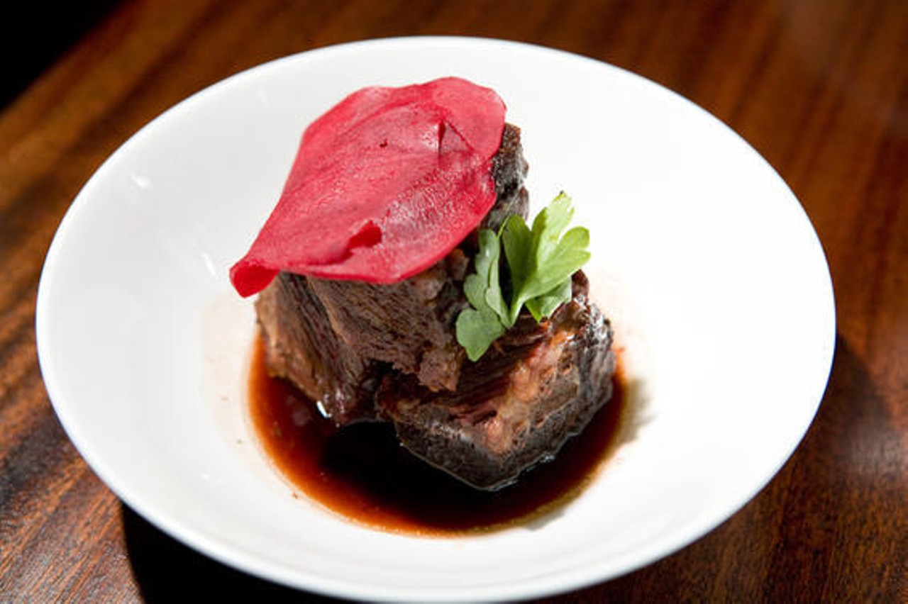 Steak can be fancy.
Beef Short Ribs: Stella espresso rub, pickled beets from Lecosho in Seattle, Washington.