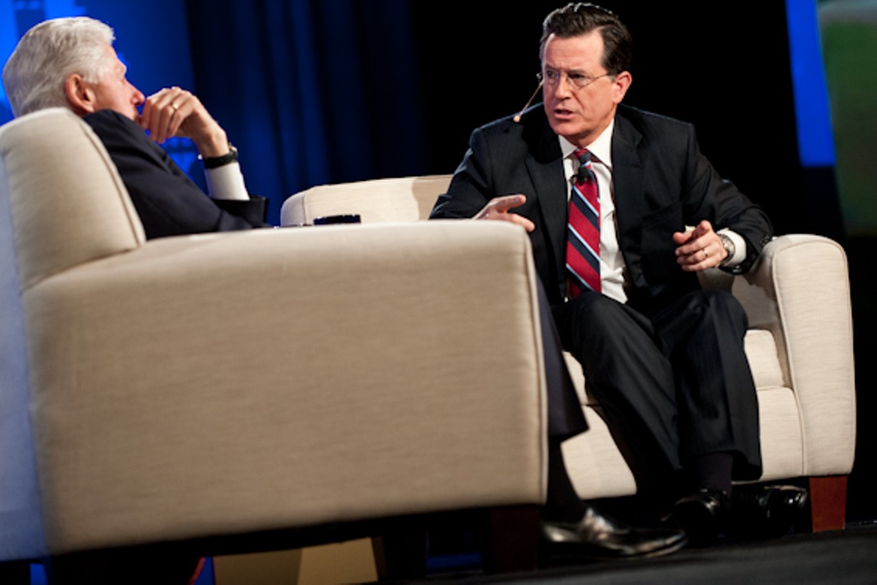 Stephen Colbert interviews President Bill Clinton for the first time at CGI U.&nbsp;