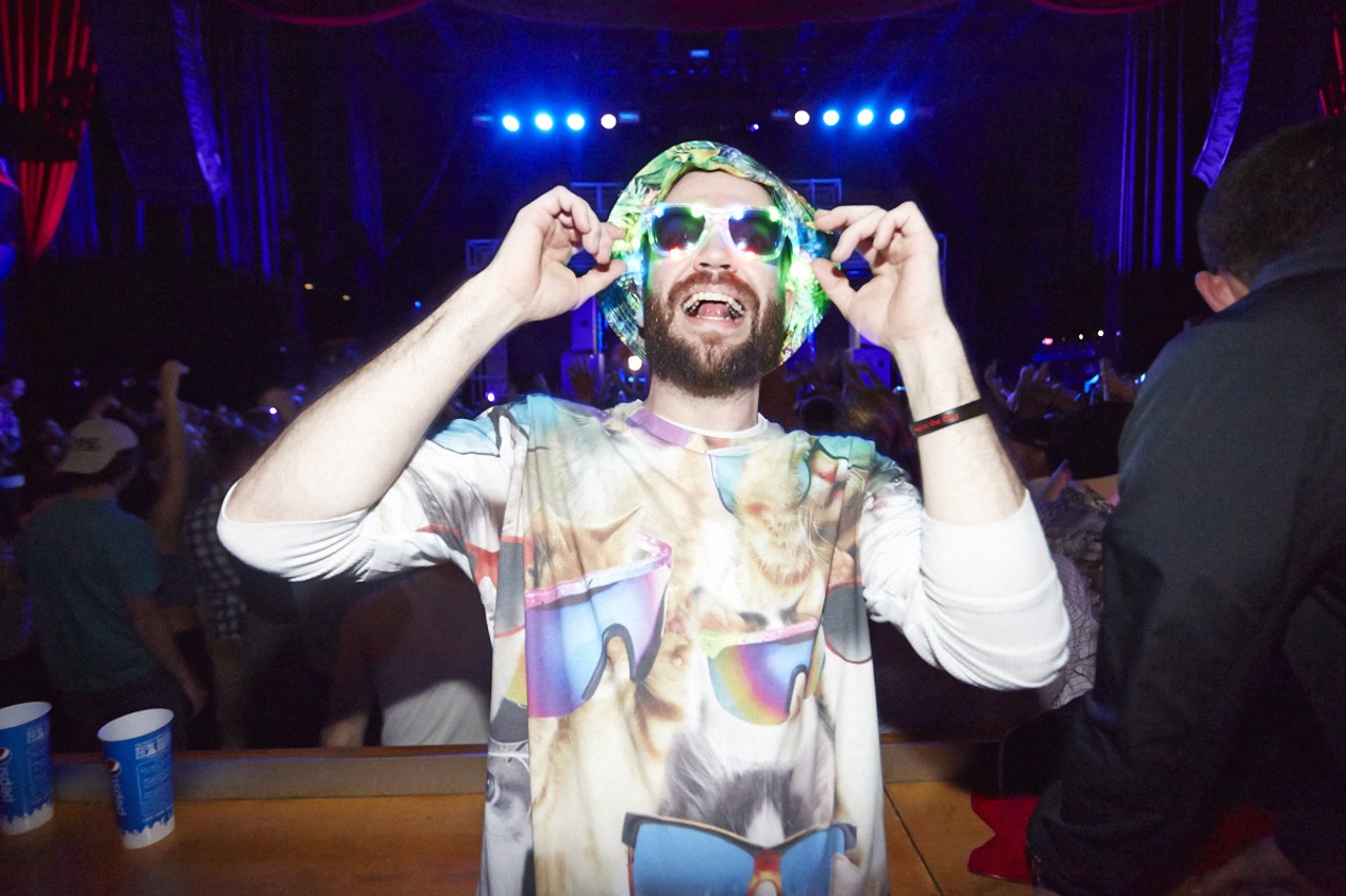 Caleb Blankenship came dressed to enjoy the beats at the Steve Aoki show at The Pageant on March 2, 2015.