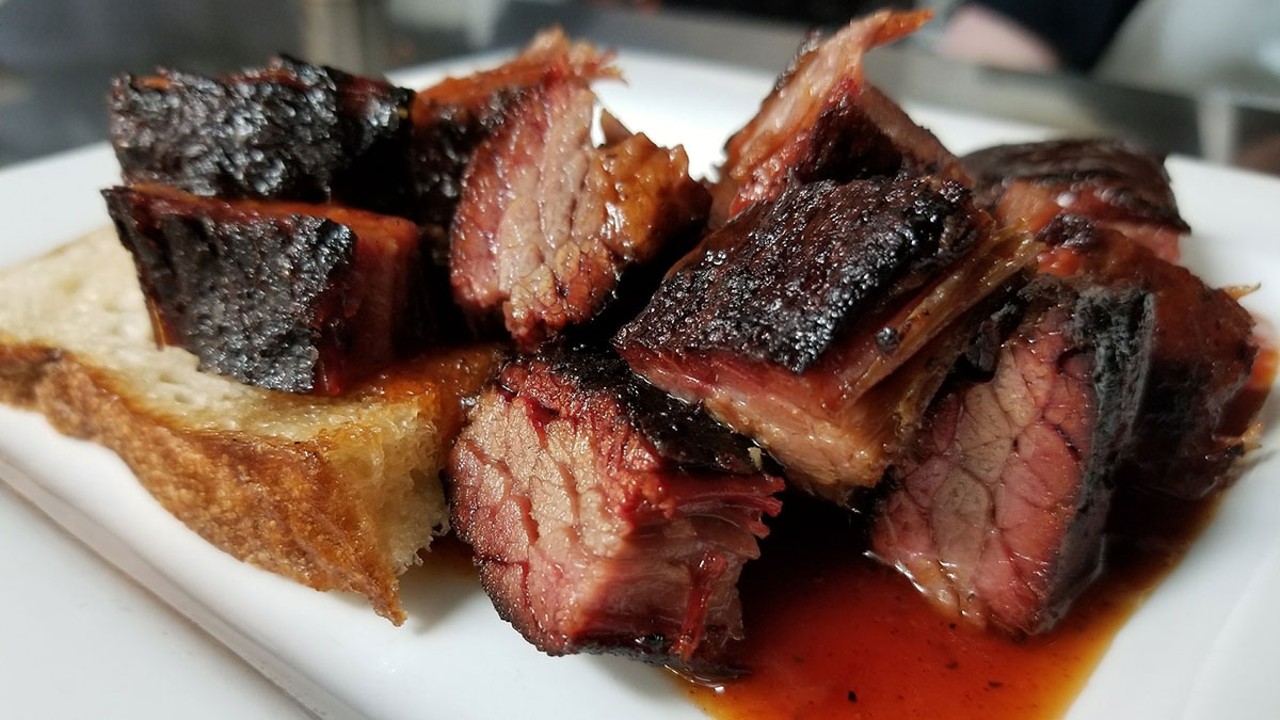Burnt ends at The Shaved Duck in St. Louis
