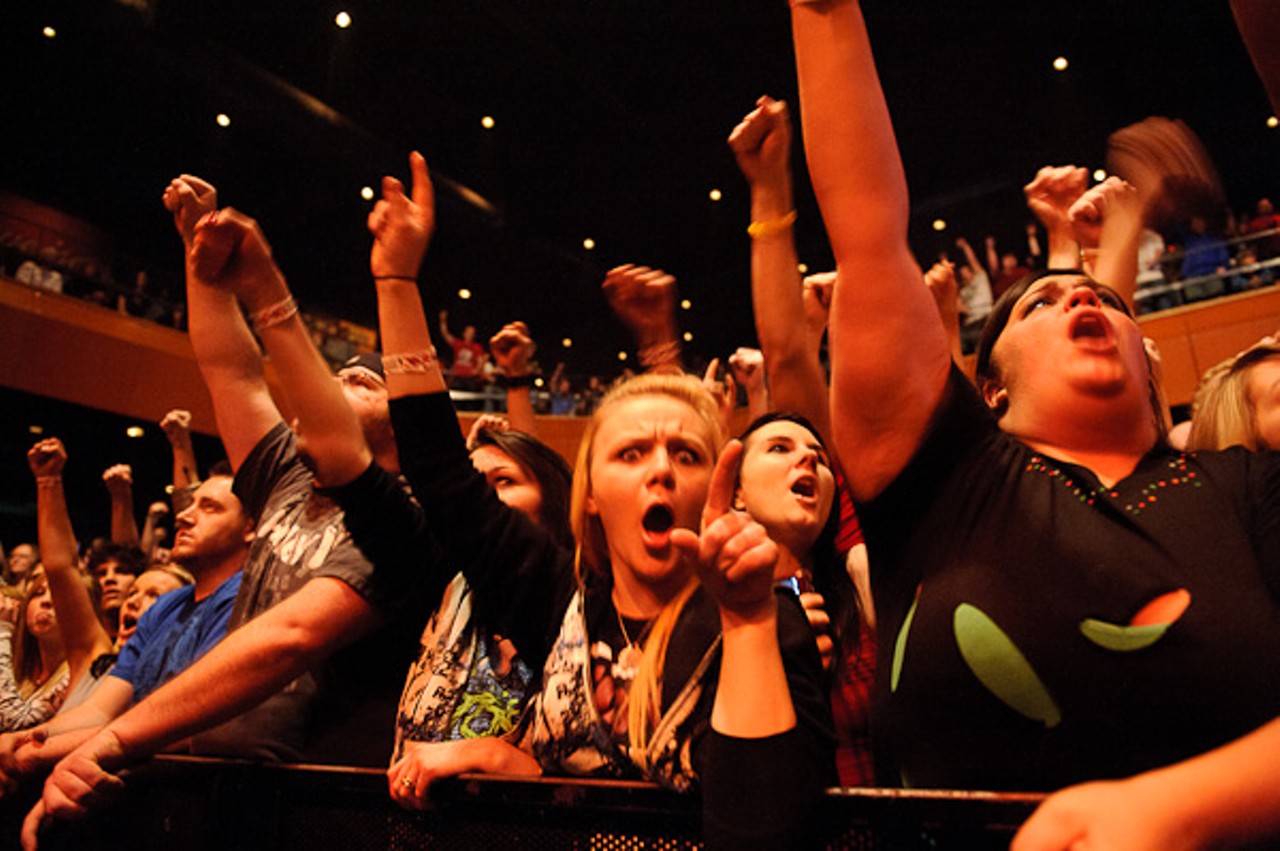 Story of the Year fans in the front row last night at the Pageant.