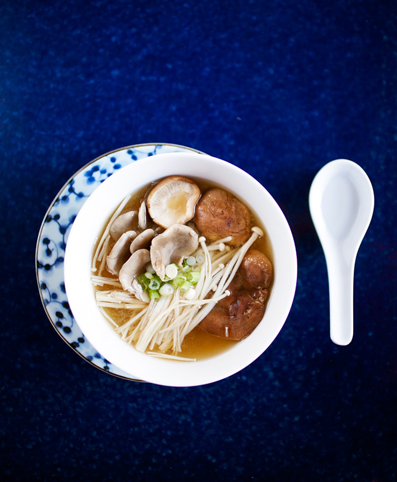 Three-mushroom miso soup.