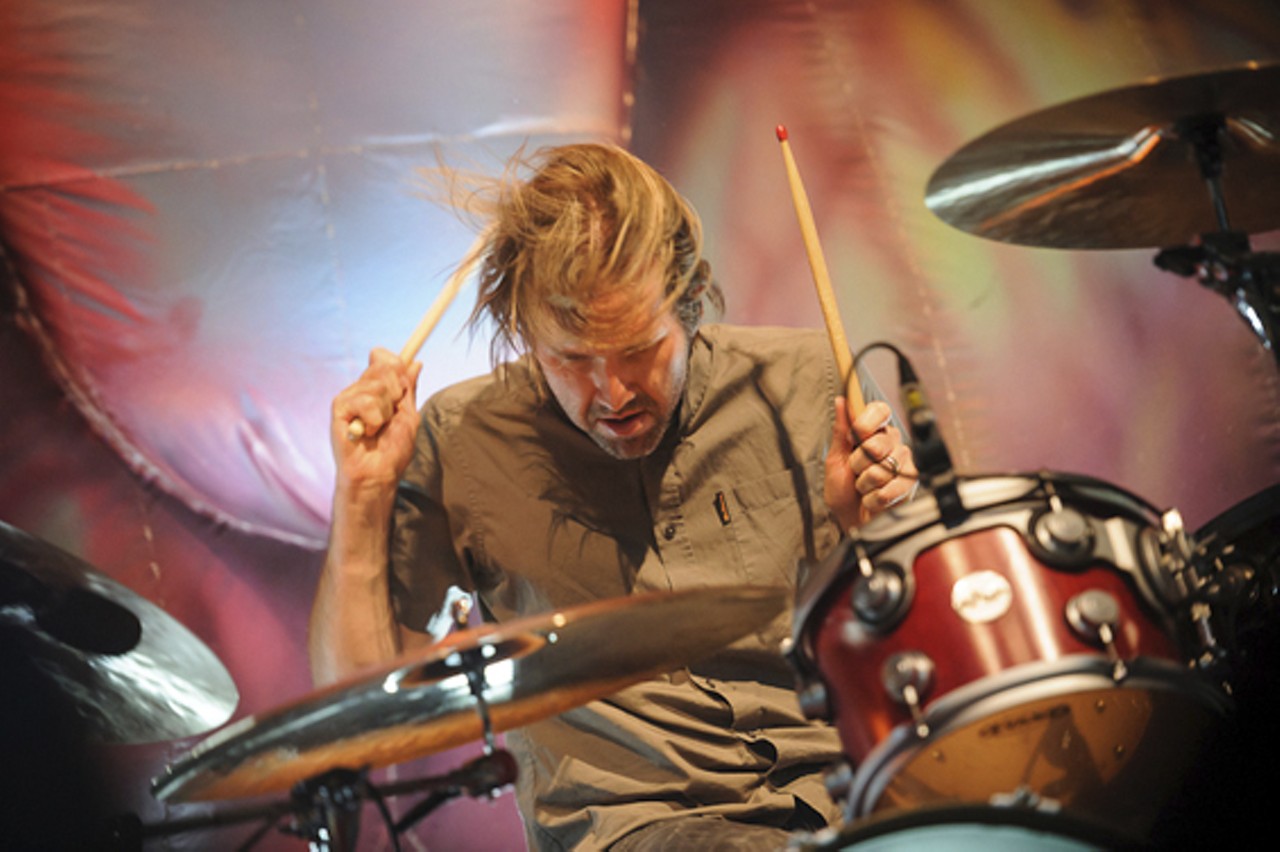 Tenacious D drummer Brooks Wackerman, performing at The Pageant.