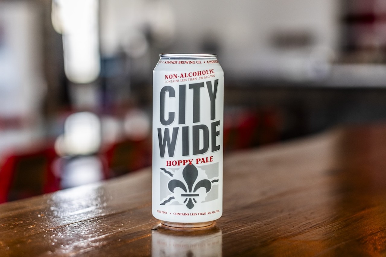 4 Hands City Wide Hoppy Pale
This NA brings the hops, with Centennial, Citra and Simcoe varieties providing the fruity aroma and crisp, bitter finish. More flavorful than most NAs I’ve had and really refreshing out of a cold can.