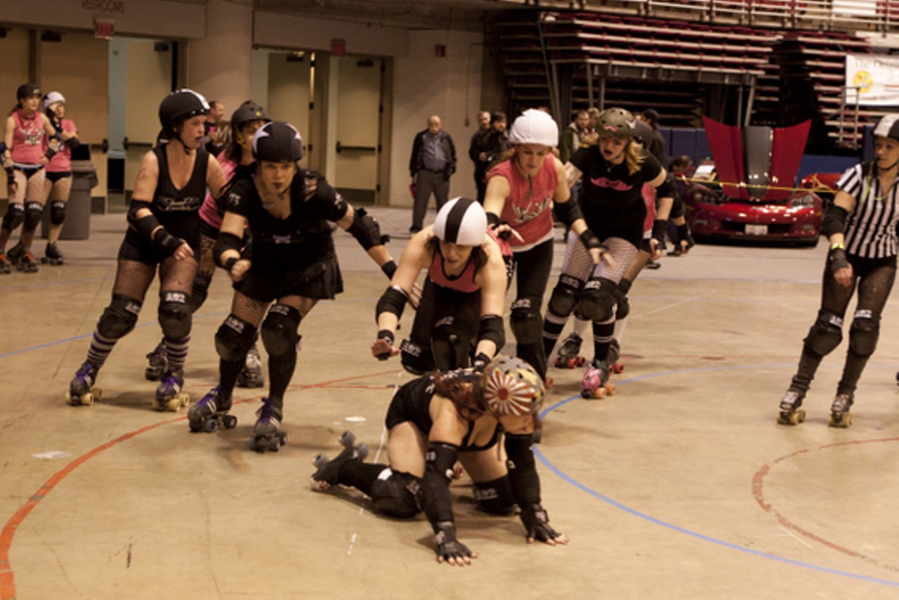 The Arch Rival Roller Girls at the St. Louis Auto Show