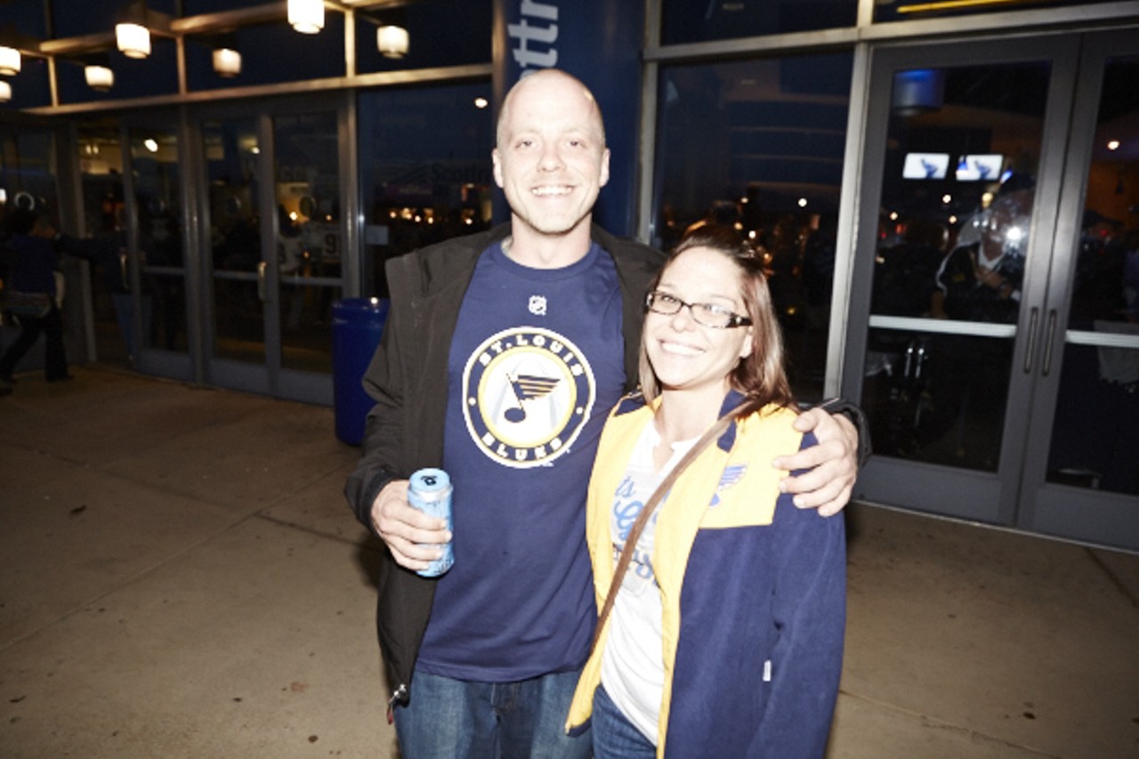 The Best St. Louis Blues Fans at the 2014-2015 Season Opener