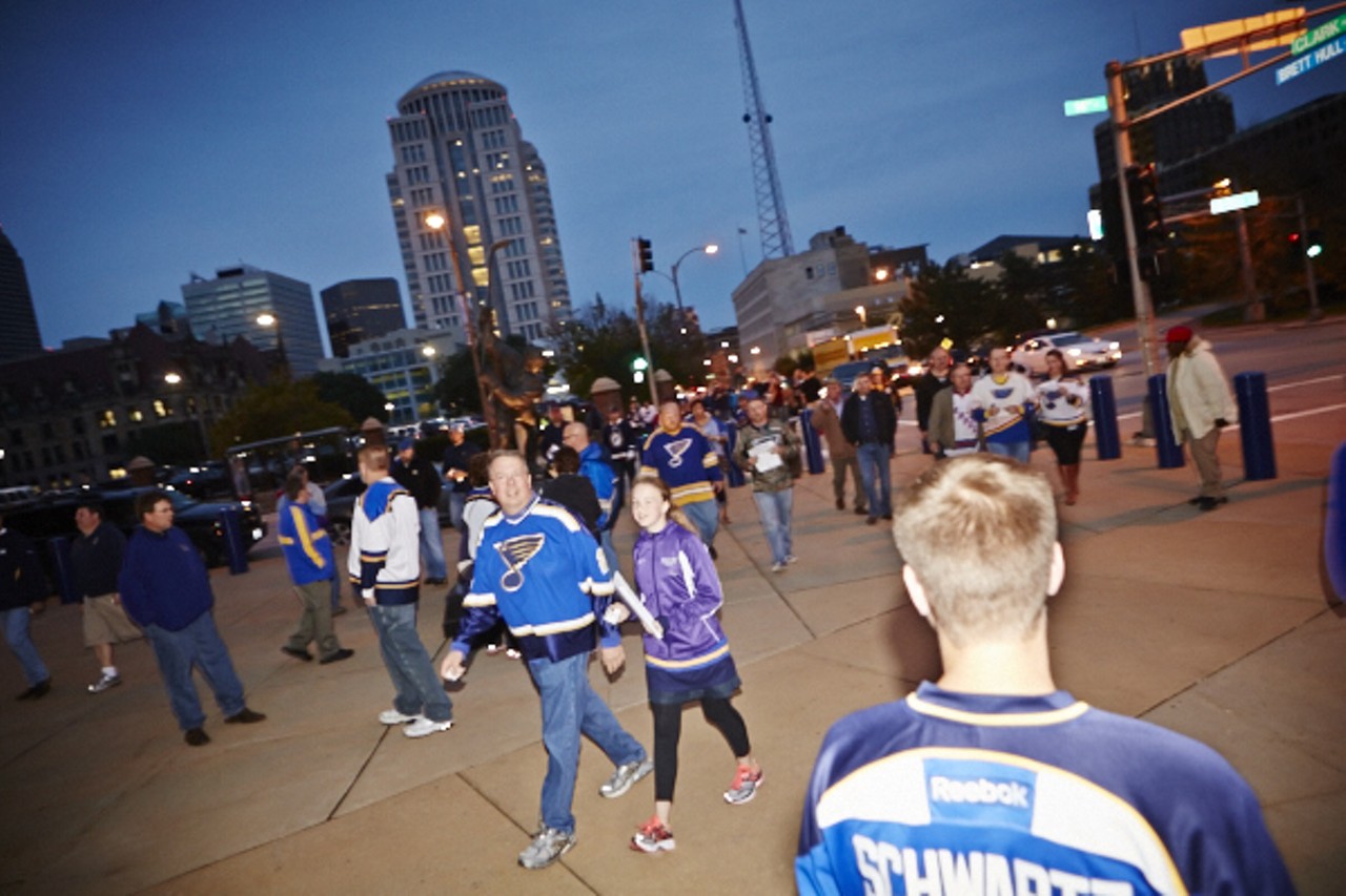 The Best St. Louis Blues Fans at the 2014-2015 Season Opener