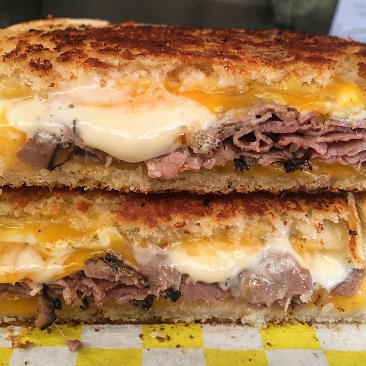 GRILLED CHEESE
The Cheese Shack (food truck)
facebook.com/TheCheeseShack
The Cheese Shack is a food truck that brings a variety of grilled cheese styles that range from simple to fancy and mac and cheese balls to you, which means that it's basically heaven on wheels.
Photo courtesy of cheese_shack_stl / Instagram