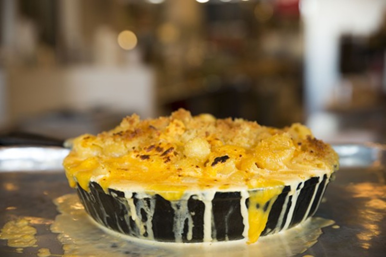 MACARONI AND CHEESE
Sugarfire Smokehouse
multiple locations including 605 Washington Avenue; 314-394-1720
This impossibly rich mac and cheese is more than just mac, there is also bread in there, too, along with high-quality cheese like pecorino Romano -- making this looker a serious must-try. 
Photo courtesy of Courtesy of Sugarfire Smokehouse