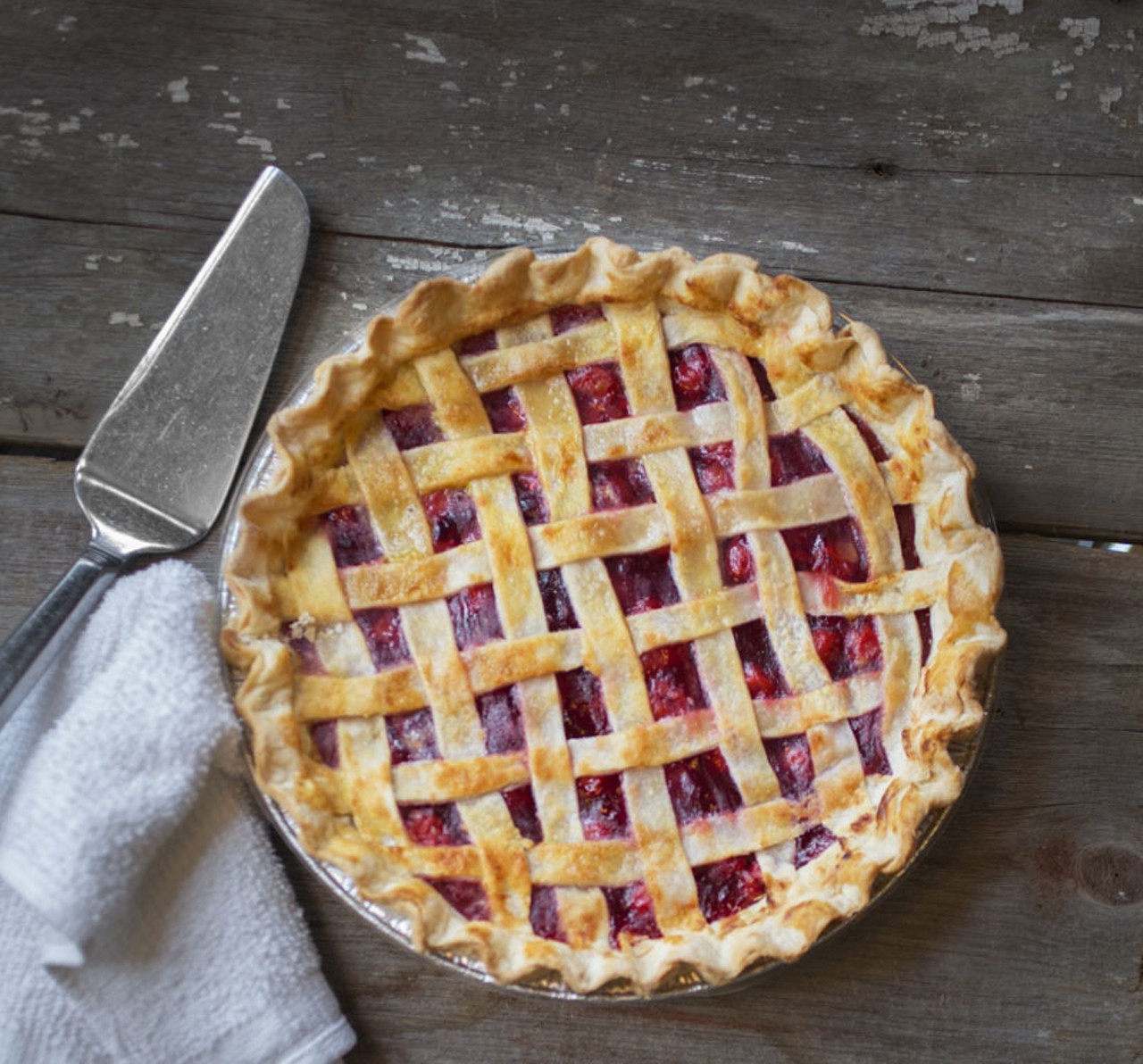 The cherry-lattice pie, a seasonal special at the Dam.