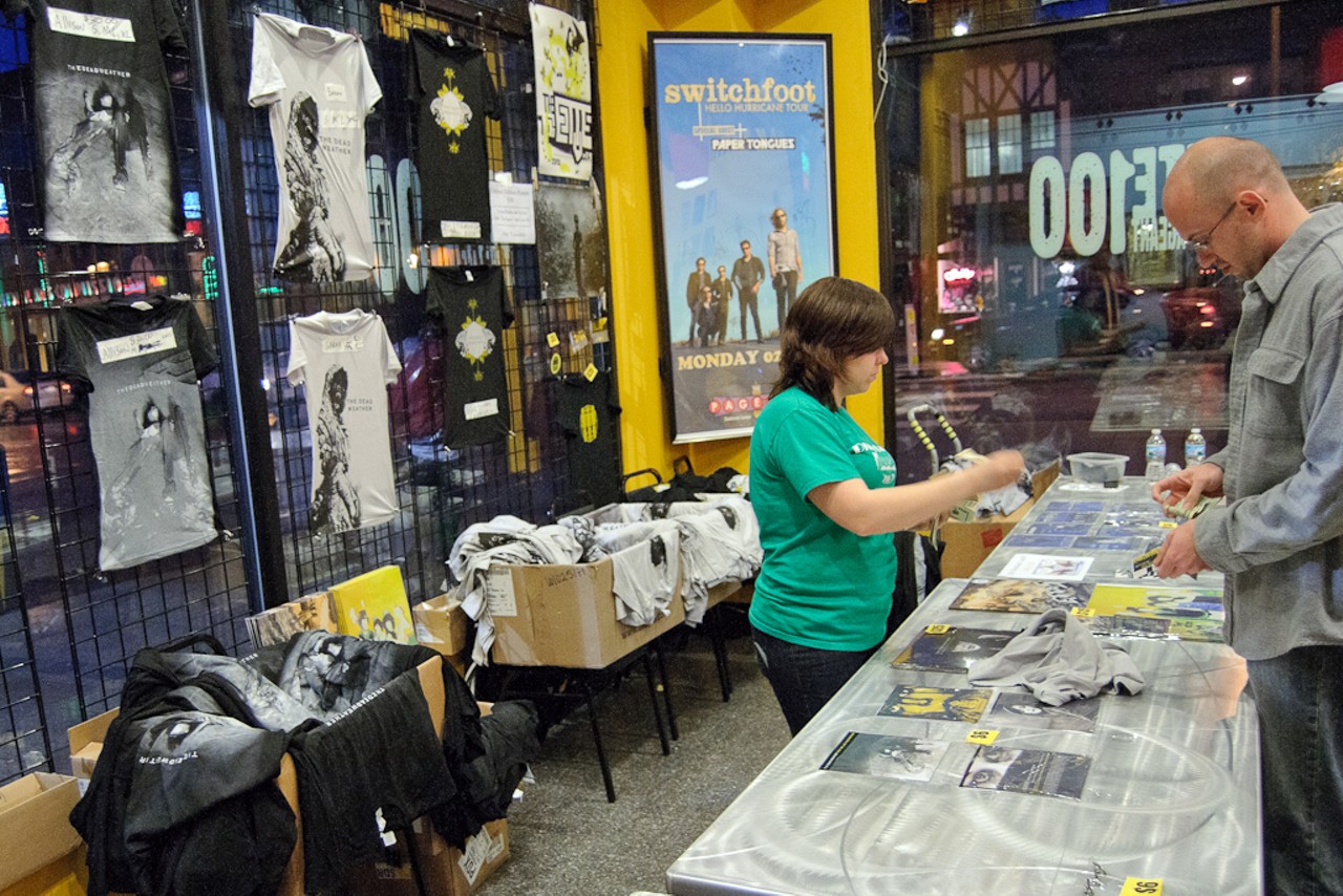 Suite 100 was full of merch from both bands, ranging from shirts to good old-fashioned vinyl.