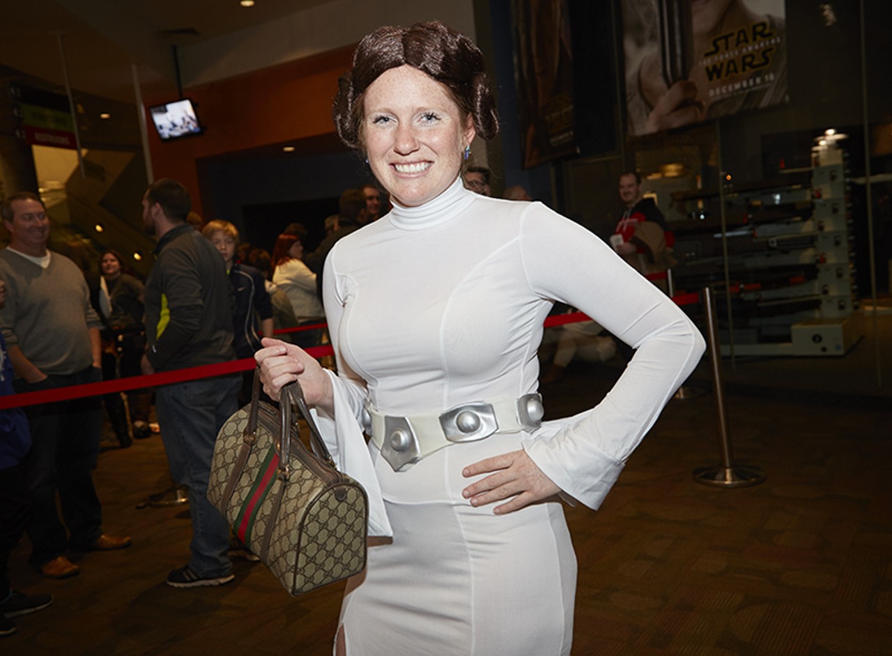 Katie Beth Glenn as Princess Leia with the universal princess accessory, a Gucci bag.