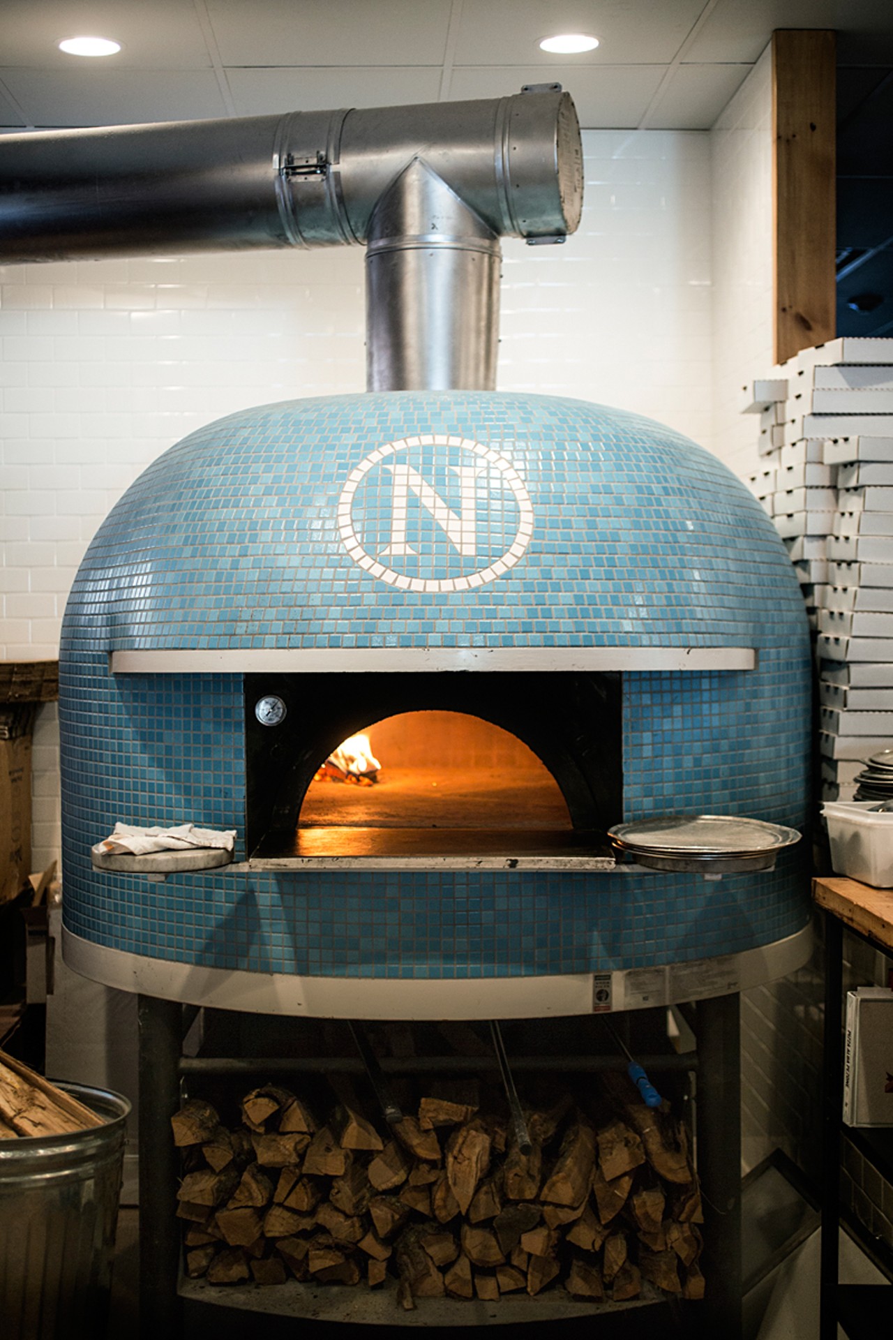 The Good Pie's imported brick pizza oven.