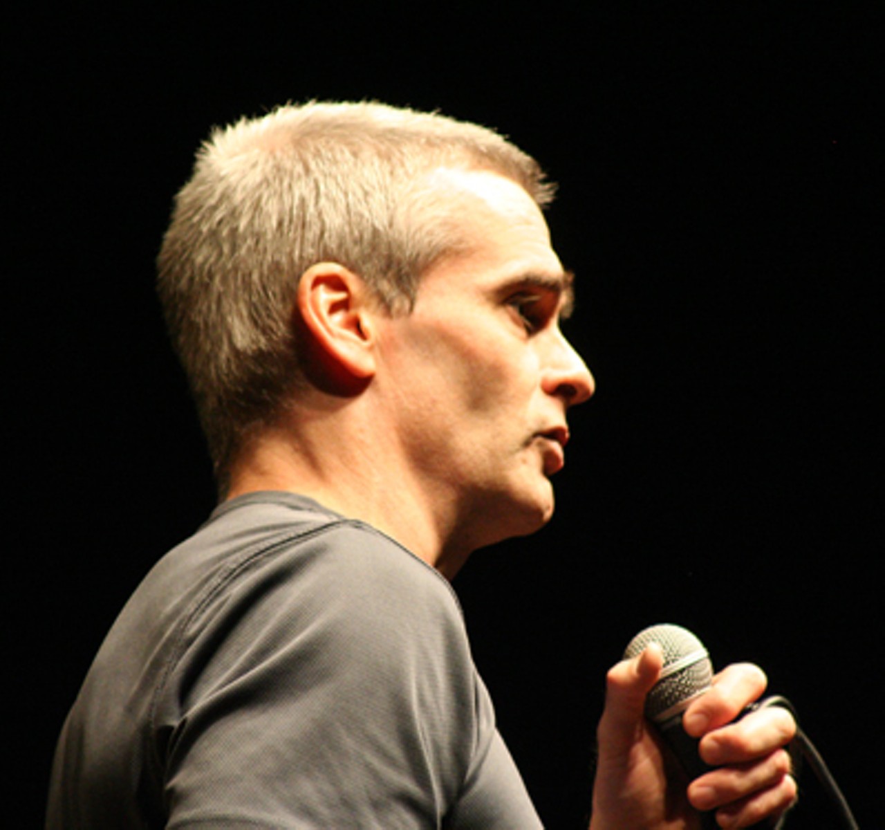 Henry Rollins. 
Read a recap of Rollins' spoken word performance in A to Z.
Read an interview with Rollins in this week's edition, "Get in the Van: Henry Rollins &mdash; musician, spoken-word artist, writer and punk legend &mdash; talks about life on the road.". 
We also posted outtakes from that interview in A to Z.