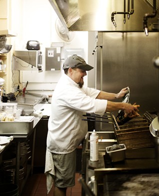 Executive chef Eric Gruner in the kitchen at Market Grill.