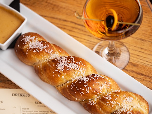 Dressel's pretzel, shown with the Welsh rarebit, is justly legendary.