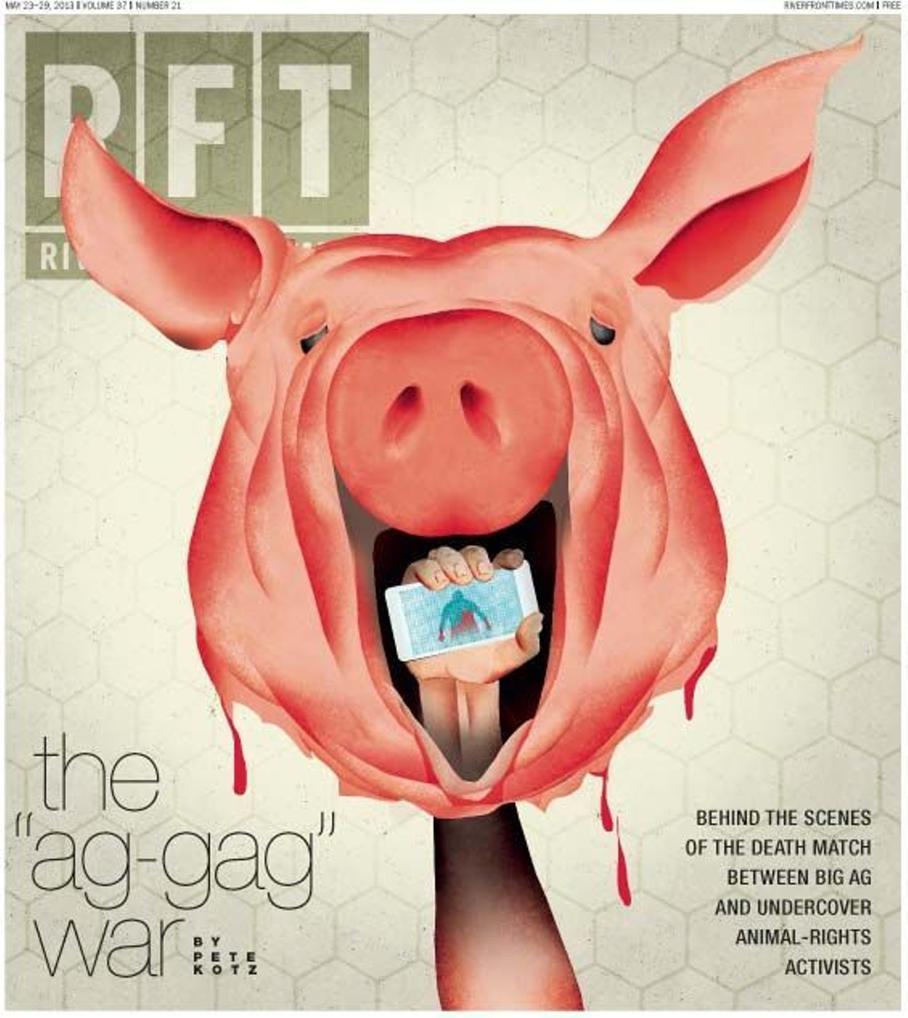 May 23
Illustration by Brian Stauffer. Read "The Ag-Gag War."