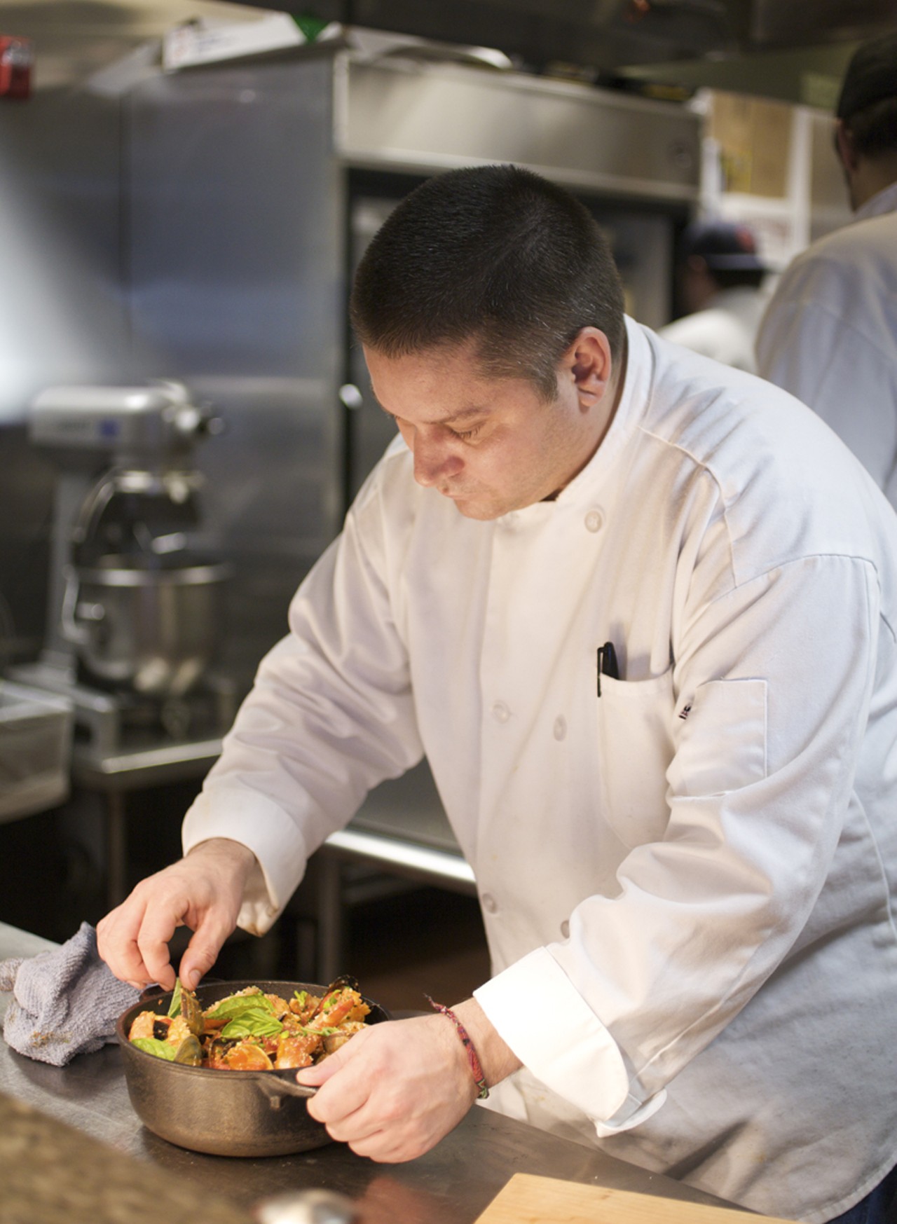 Owner and Executive Chef Justin Haifley preparing the Fisherman's Stew.