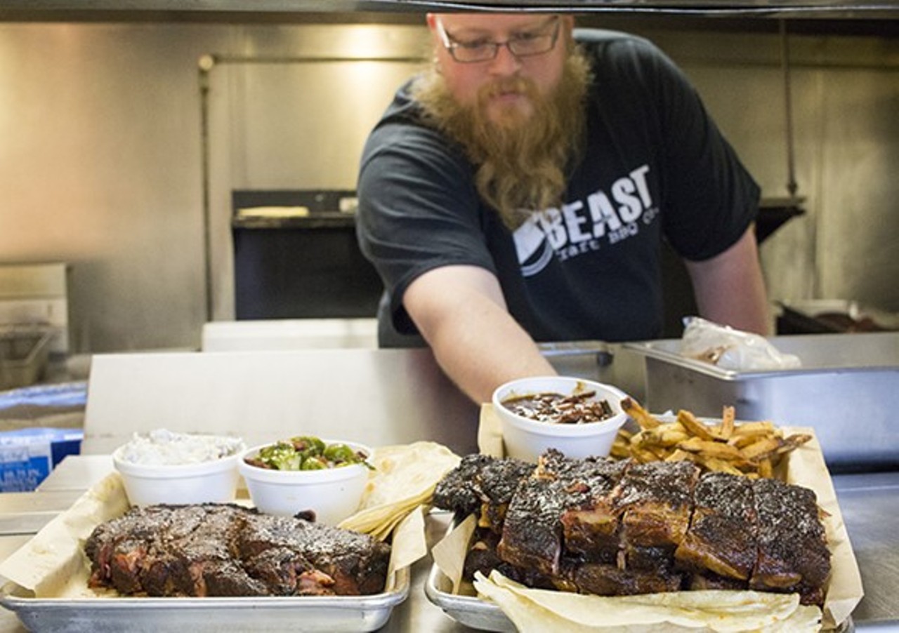Compart Farms Pork Belly
BEAST Craft BBQ (20 S Belt W, Belleville, IL; 618-257-9000)
Pitmaster David Sandusky was already putting out some of the best barbecue in St. Louis, yet it still wasn&#146;t good enough. This year, he transitioned to using exclusively Compart Farms pork, a farm known in the competition circuit as the best of the best. One bite of the luscious, buttery pork belly will make you realize why this meat is a winner. Photo of Sandusky by Mabel Suen.