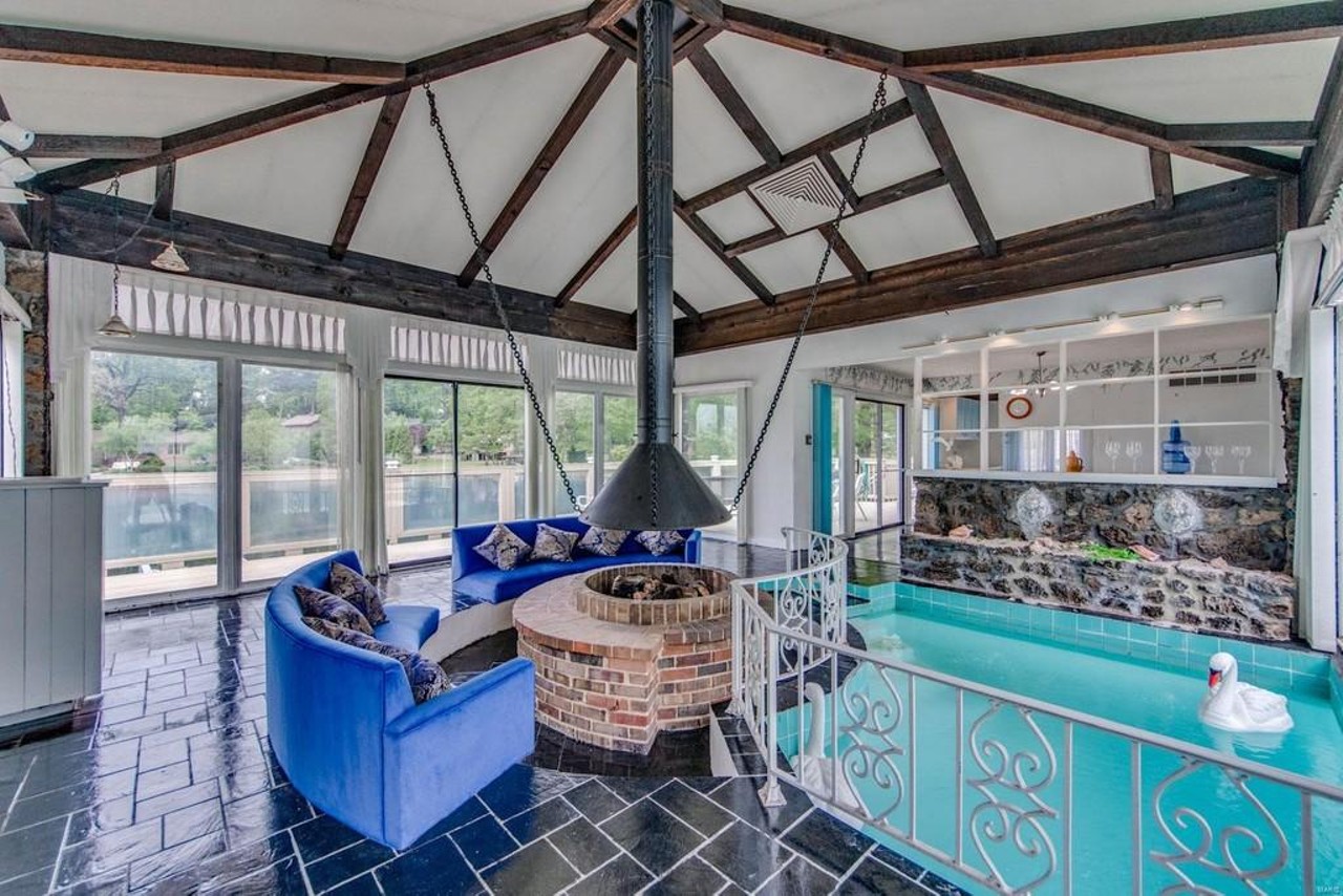 This Wild All-Blue St. Louis Home Also Has an Indoor/Outdoor Pool [PHOTOS]