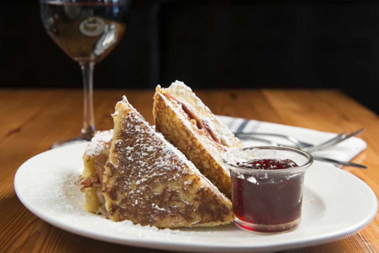 The mini monte cristo comes with red-currant jalapeno jam.