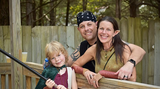 A family dressed up for the St. Louis Renaissance Festival.