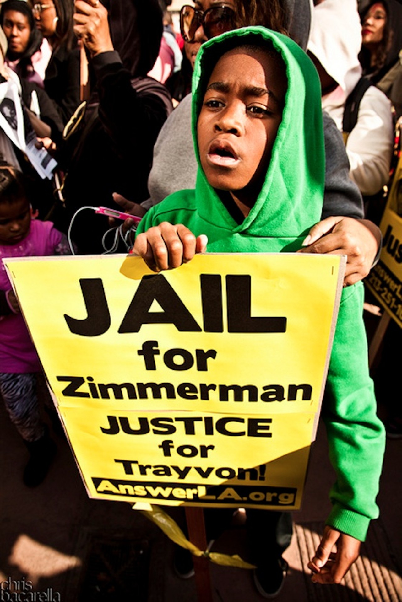 Calls for justice at the Million Hoodie March in Los Angeles.