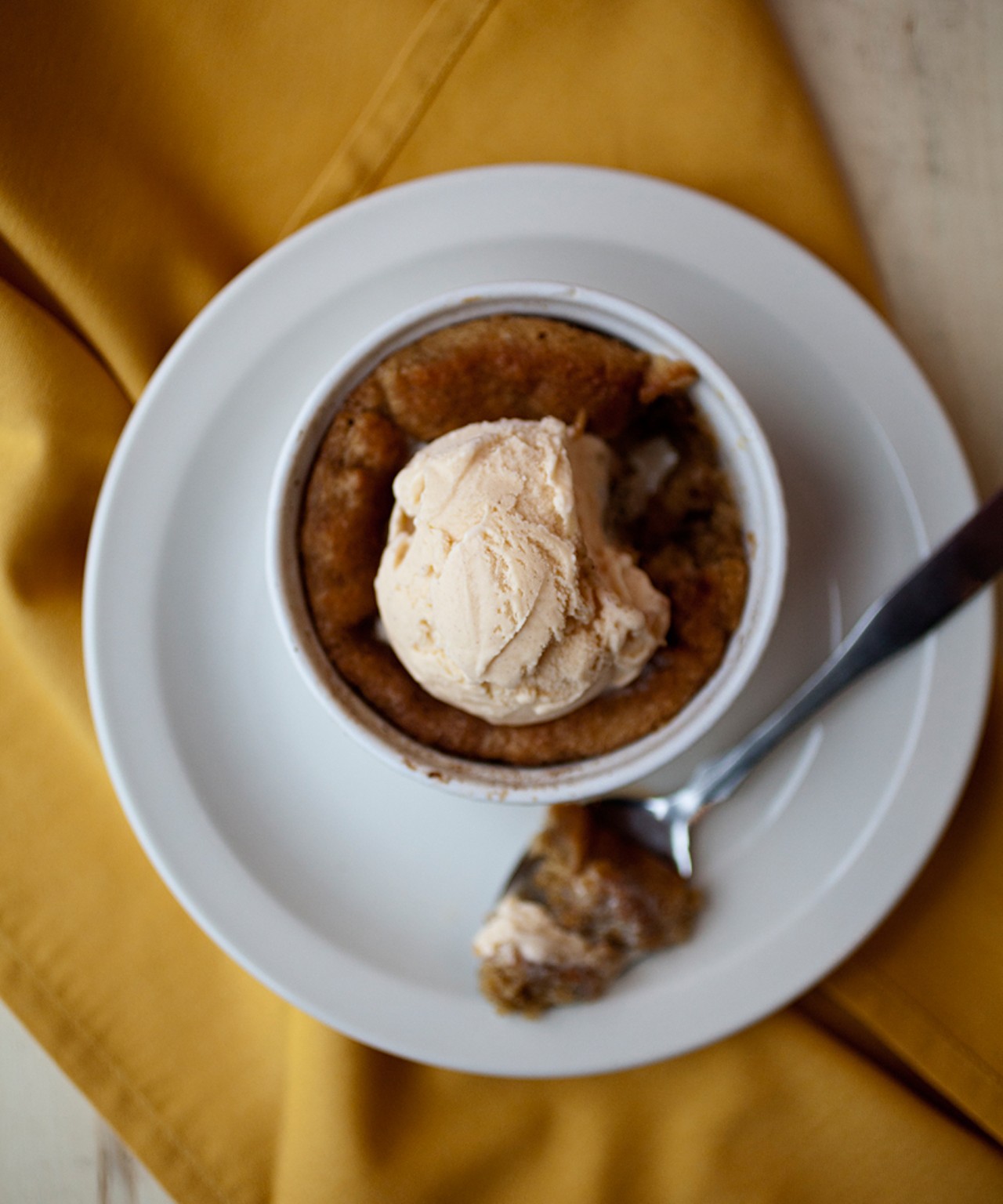 A dessert special -- the "Deep Dish Doodle" with cinnamon ice cream.