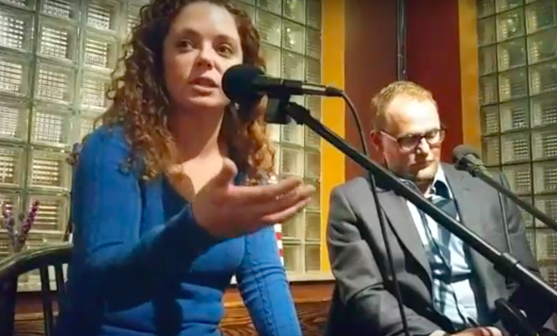 Annie Rice, left, debated Paul Fehler at the Royale on February 7. - VIA YOUTUBE