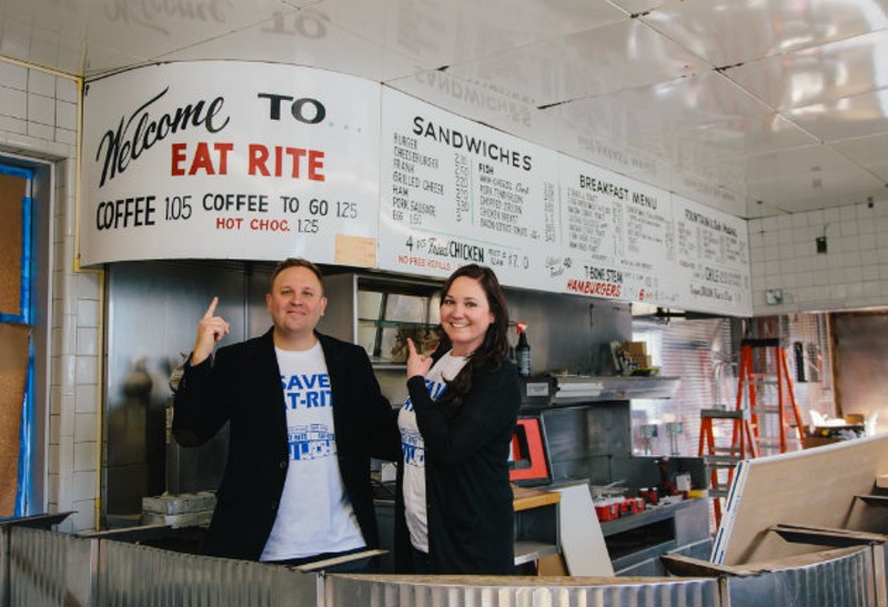 Joel and Shawna Holtman inside Eat-Rite Diner. - KORIN FISHER