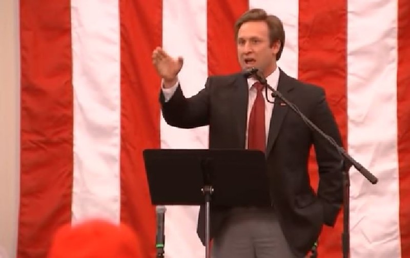 Courtland Sykes delivers a speech during a Roy Moore rally in Alabama on December 11, 2017. - SCREENSHOT VIA YOUTUBE