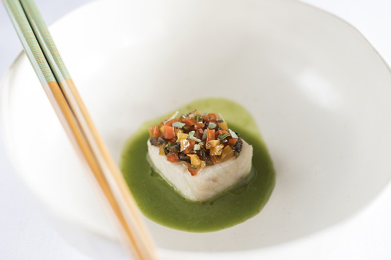Cobia is served two ways, including with fermented green curry and nuoc cham. - MABEL SUEN