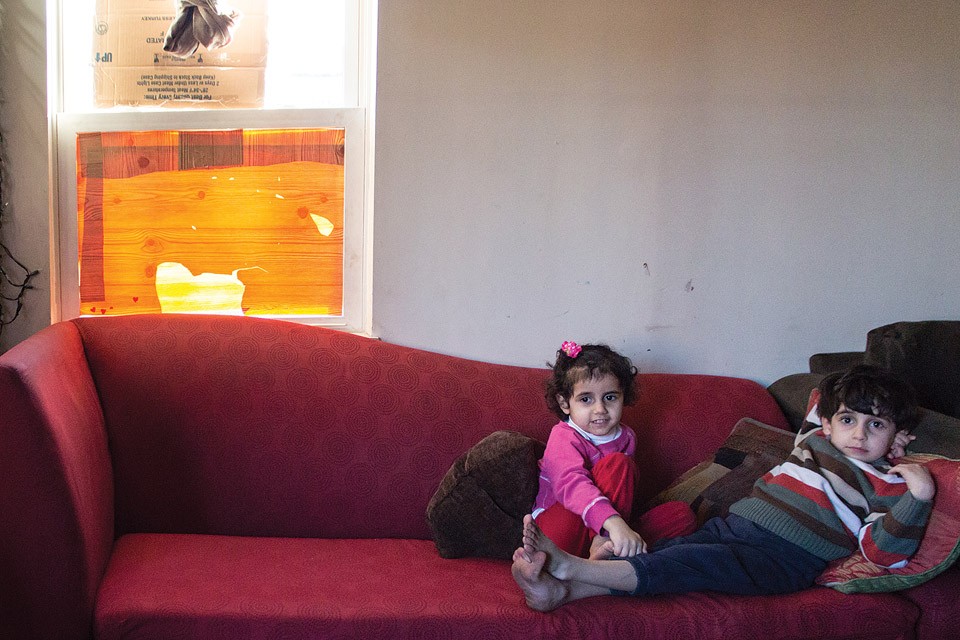 Najlaa Alsaadi’s children were - sitting on the couch when someone threw a rock through the window behind them. - SARA BANNOURA